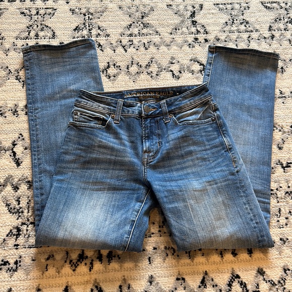 American Eagle Men’s Size 26 x 30 Flex Jeans Original Boot Medium Wash Blue - Picture 3 of 9